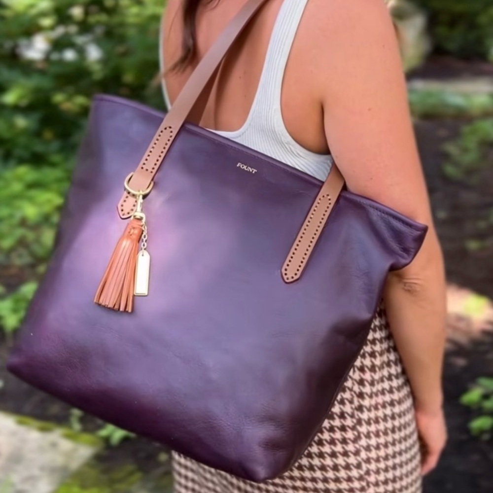 FOUNT Bellfield Classic Tote in Fig (has never been carried)